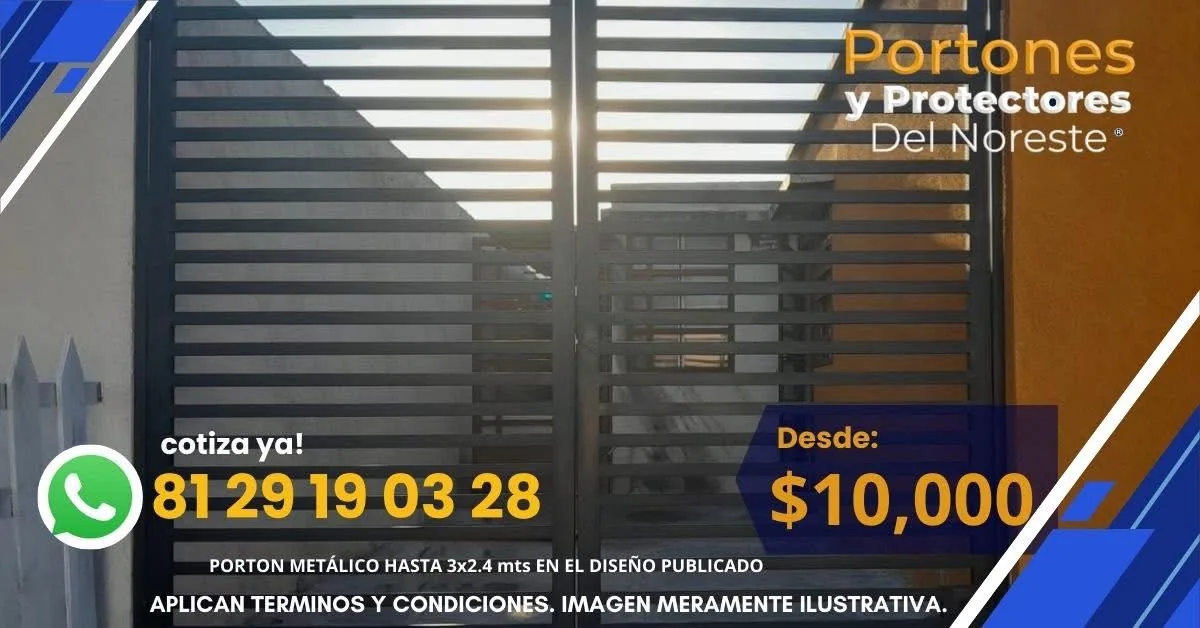 Portón de lamas metálicas en vivienda residencial